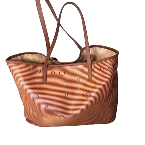 Oroton tote bag Saffiano PU leather chestnut 42x33 cm - Picture 2 of 16